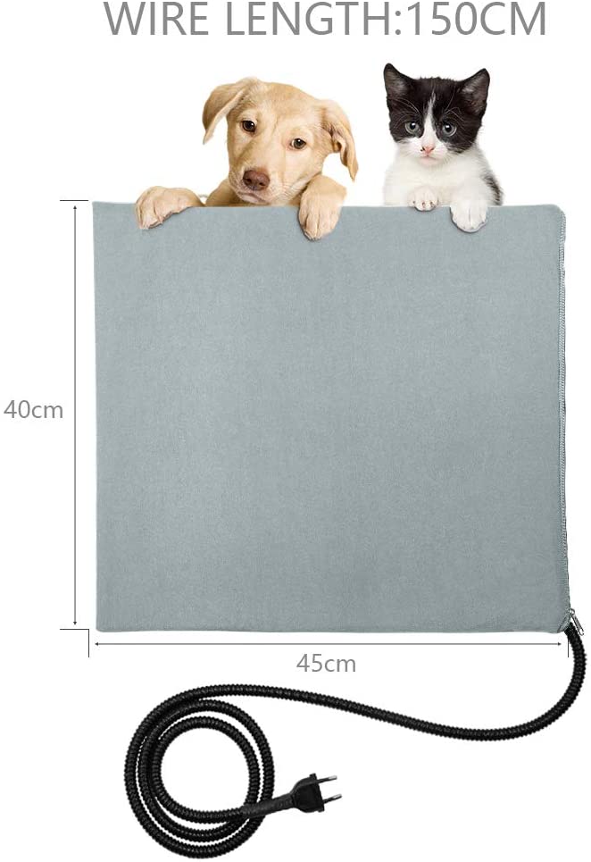  PUPPY KITTY - Manta eléctrica de Temperatura Constante y automática, 45 x 50 cm, Impermeable, Resistente al Agua y al Agua, Cable de Acero para Perros, Gatos y Animales pequeños 