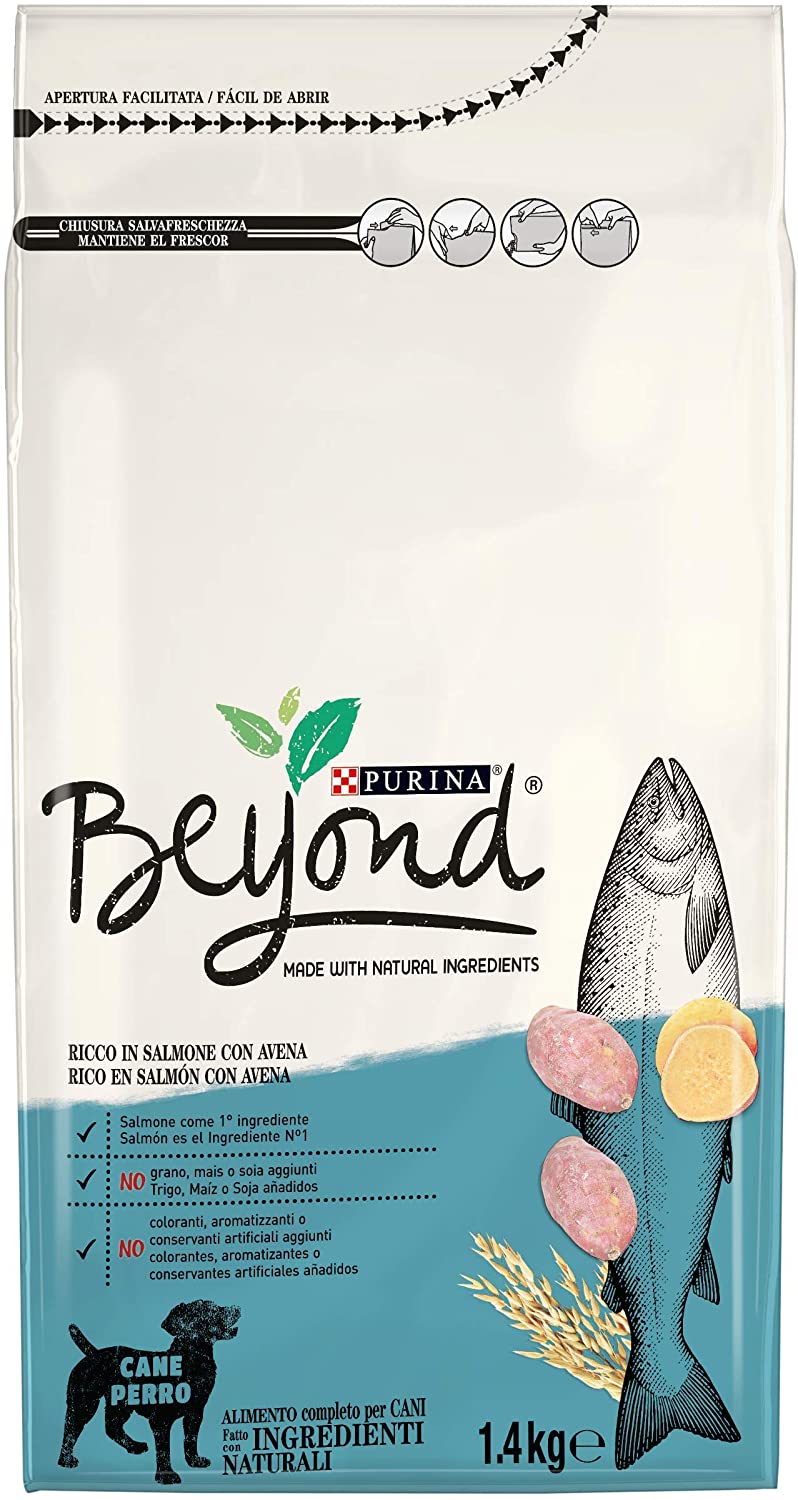  Purina Beyond Pienso Natural para Perro Adulto Salmón y Avena 6 x 1,4 Kg 