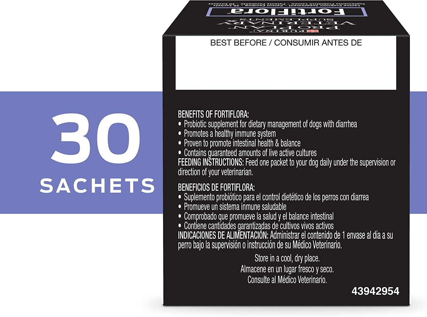  Purina Canino Dieta Veterinarias Fortiflora 30 Bolsitas Por Caja 