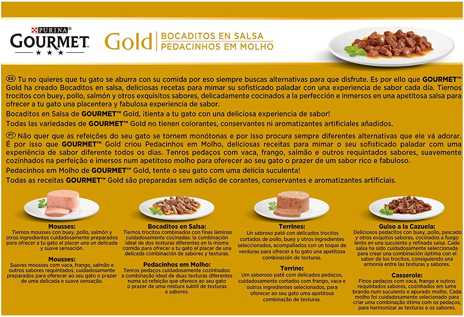  Purina Gourmet Gold Bocaditos en Salsa comida para gatos en latas 8 x [12 x 85 g] 