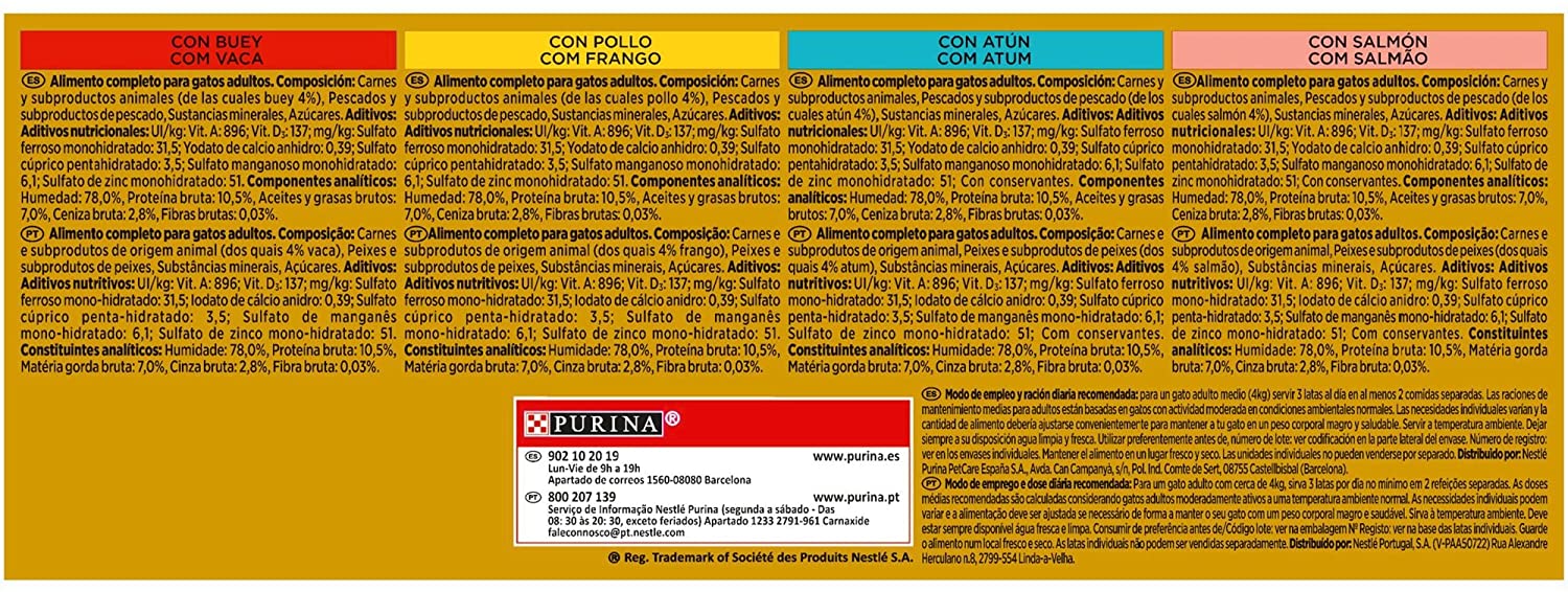  Purina Gourmet Gold Fondant comida para gatos Surtido sabores 8 x [12 x 85 g] 