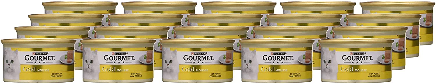  Purina Gourmet Gold Mousse Comida para Gatos con Pollo, 24 x 85 gr 