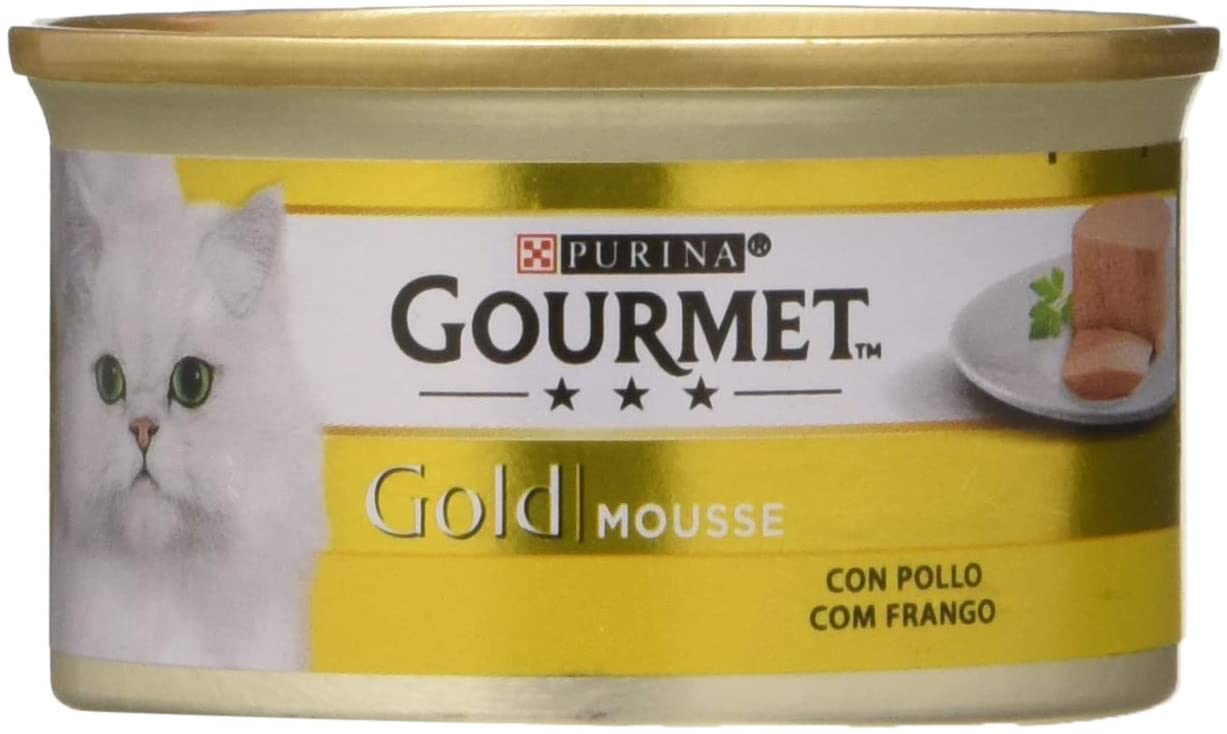  Purina Gourmet Gold Mousse Comida para Gatos con Pollo, 24 x 85 gr 