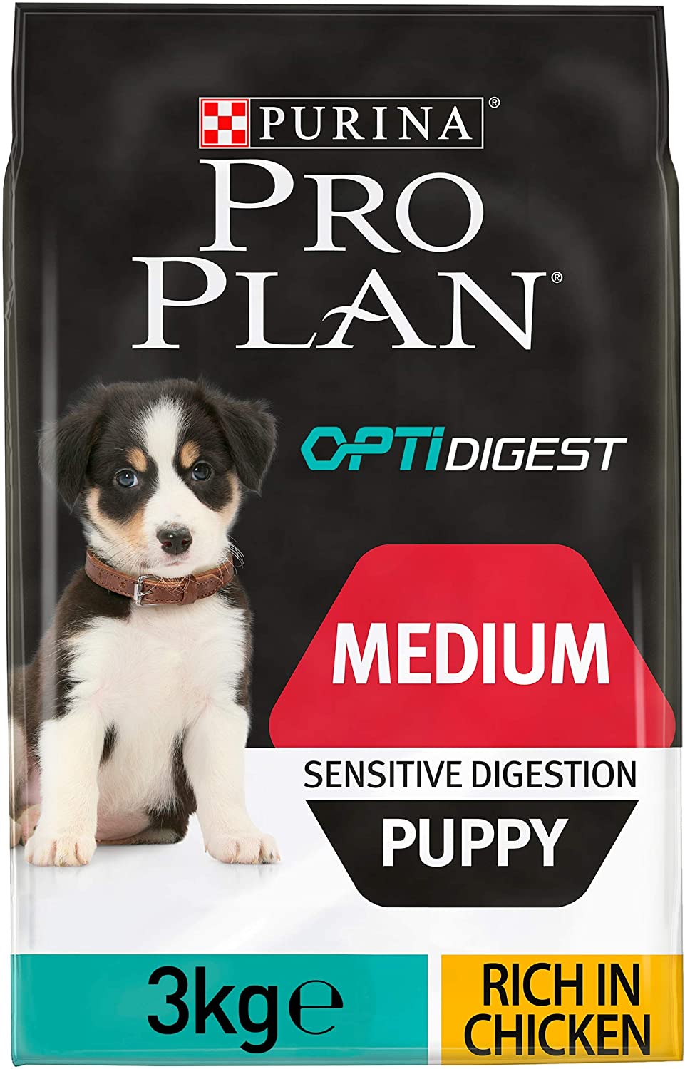  PURINA Pro Plan Comida Seco para Cachorro Mediano con Digestión Sensible con Optidigest, Sabor Cordero - 3 Kg 