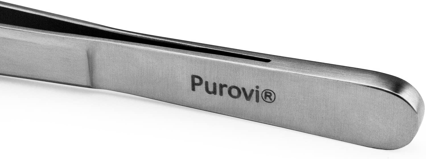  Purovi® Pinzas Profesionales de Acero Inoxidable | Longitud 30 cm | Cocina, Terrario, Acuario | Agarre Ergonómico y Antideslizante 