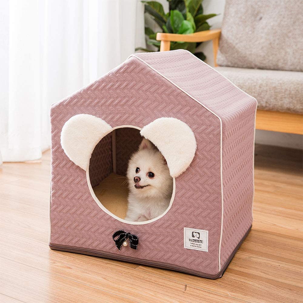  QQRH Transportín Plegable para Mascotas Casa de Perro Mascota Casa de Perro Mascotas Plegable Lavable Durable para Gatos,Perros pequeños y Cachorros Extraíble y Lavable 