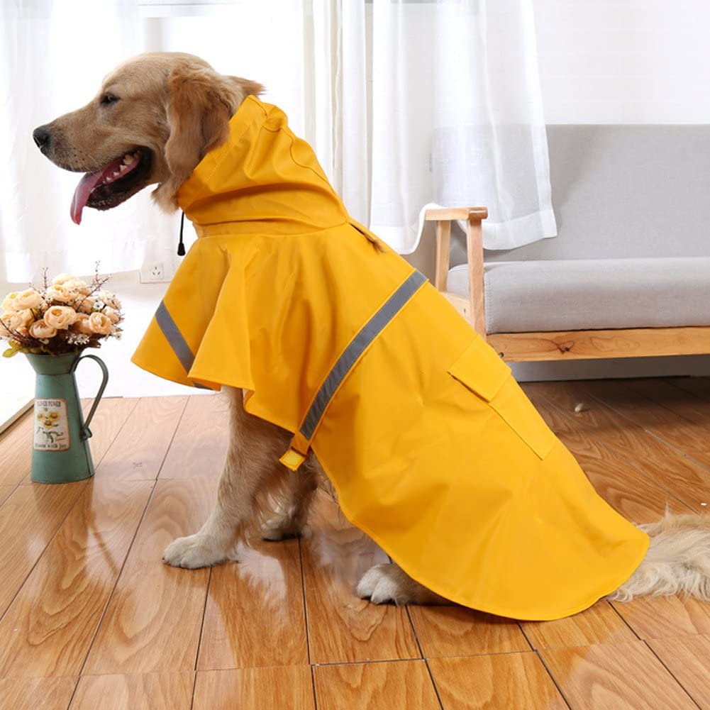  Rantow Amarillo Ajustable Impermeable Perro de Perro Chaqueta de Seguridad con Tiras Protectoras Reflectantes para Perro pequeño/Medio/Grande, como Husky, Teddy, Samoyed (S/M: Length(35-40cm)) 