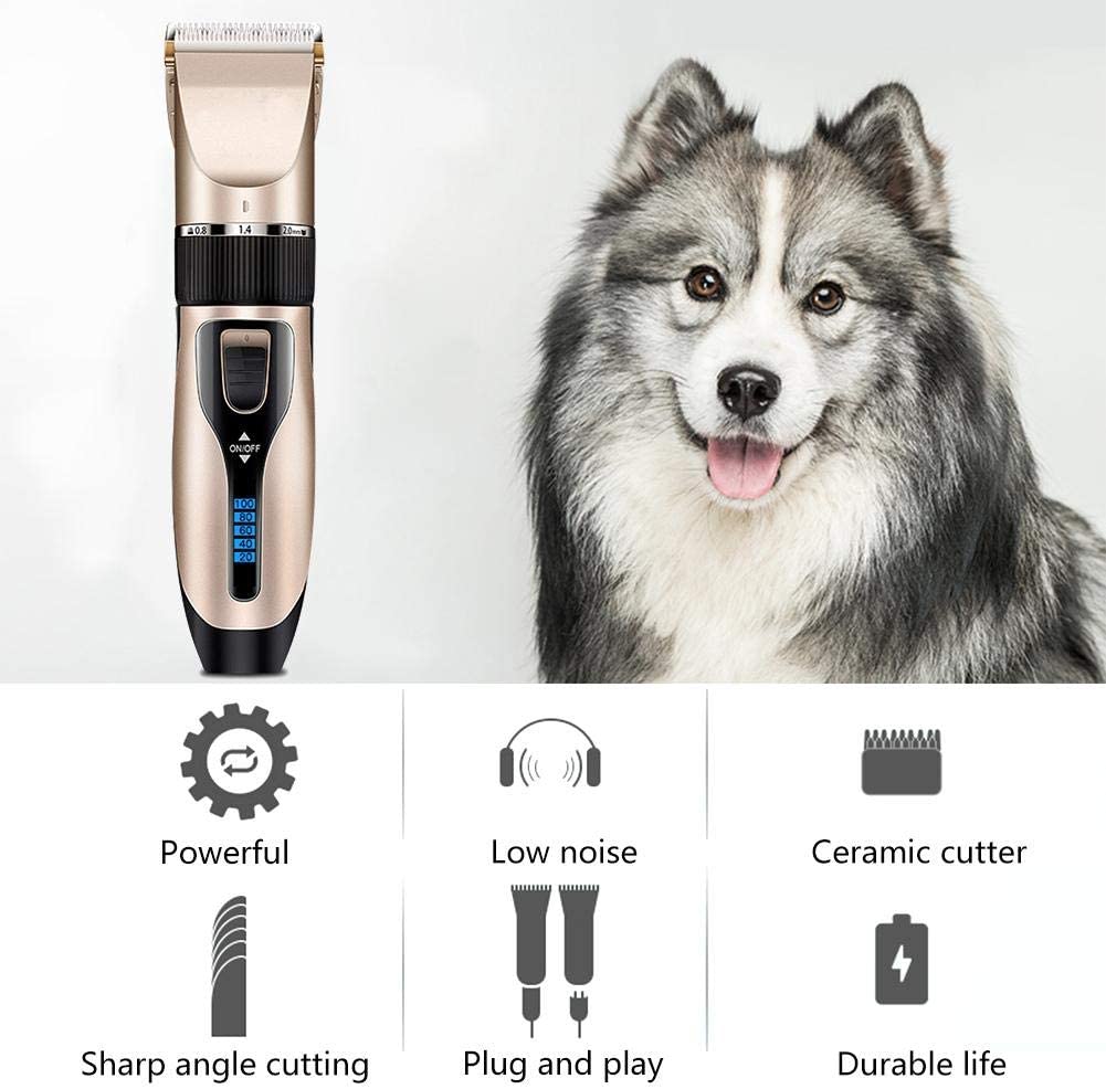  Renoble Clippers Clippers Recargables para Mascotas, Profesionales de Poco Ruido para el Aseo de Perros Trimmers afeitadoras a Prueba de Agua de bajo Ruido 