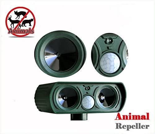  Repelente ultrasónico Pest Repeller Solar/ultrasónico para animales gato, perro, zorro 