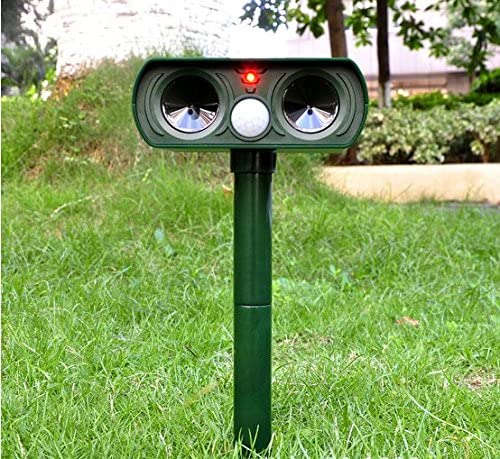  Repelente ultrasónico Pest Repeller Solar/ultrasónico para animales gato, perro, zorro 