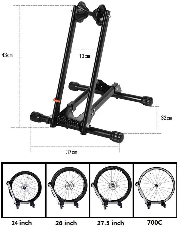  ROCKBROS Aparcamiento Soporte de Suelo para Bicicleta Plegable Portátil de Aleación de Aluminio Caballete Aparcar y Reparar para Bicis MTB Bici de Carretera Ebike 