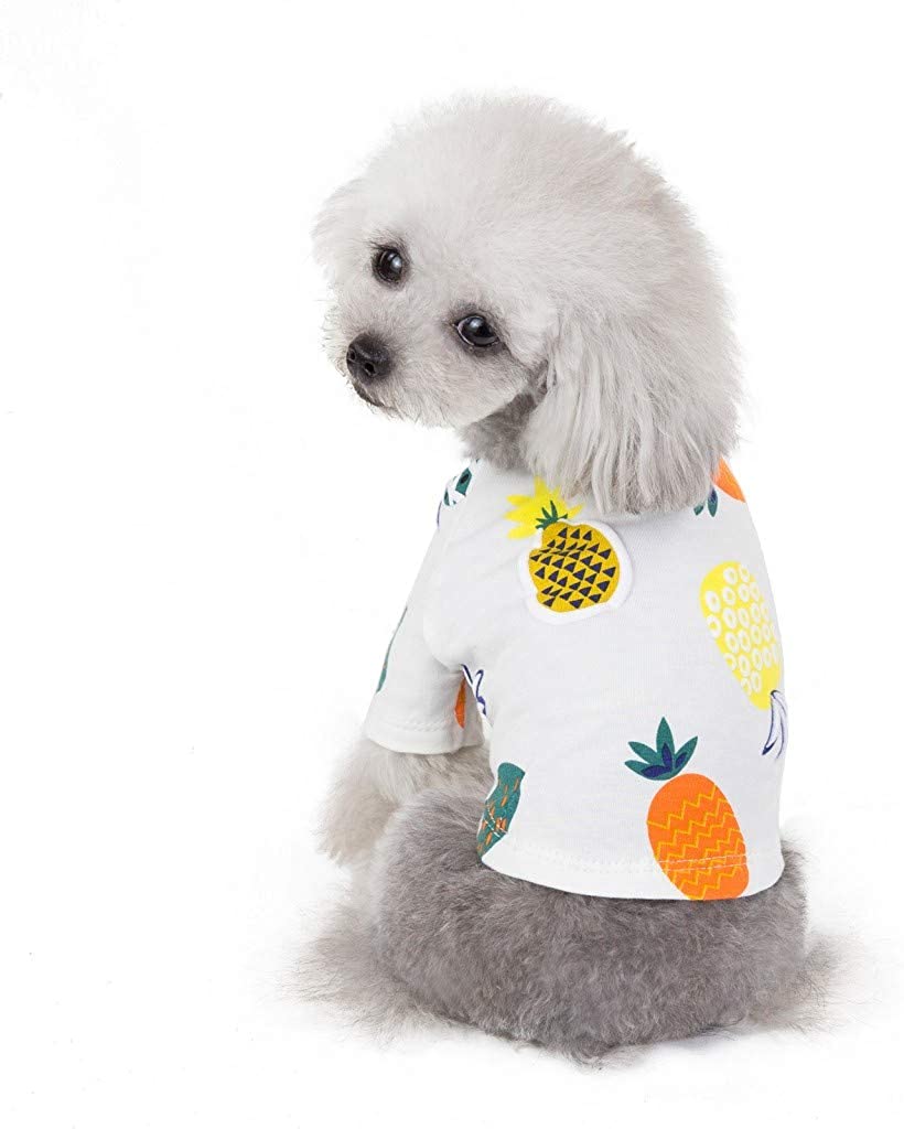  Ropa de Verano para Mascotas, Camiseta de Estampados de PiñA, Lindo Vestido para Perro y Gato, Vestido Princesa, para Pequeños y Medianos Yorkshire Chihuahua 