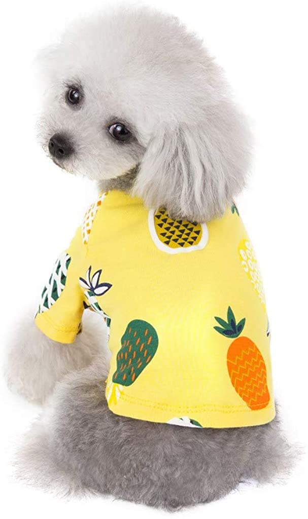  Ropa de Verano para Mascotas, Camiseta de Estampados de PiñA, Lindo Vestido para Perro y Gato, Vestido Princesa, para Pequeños y Medianos Yorkshire Chihuahua 