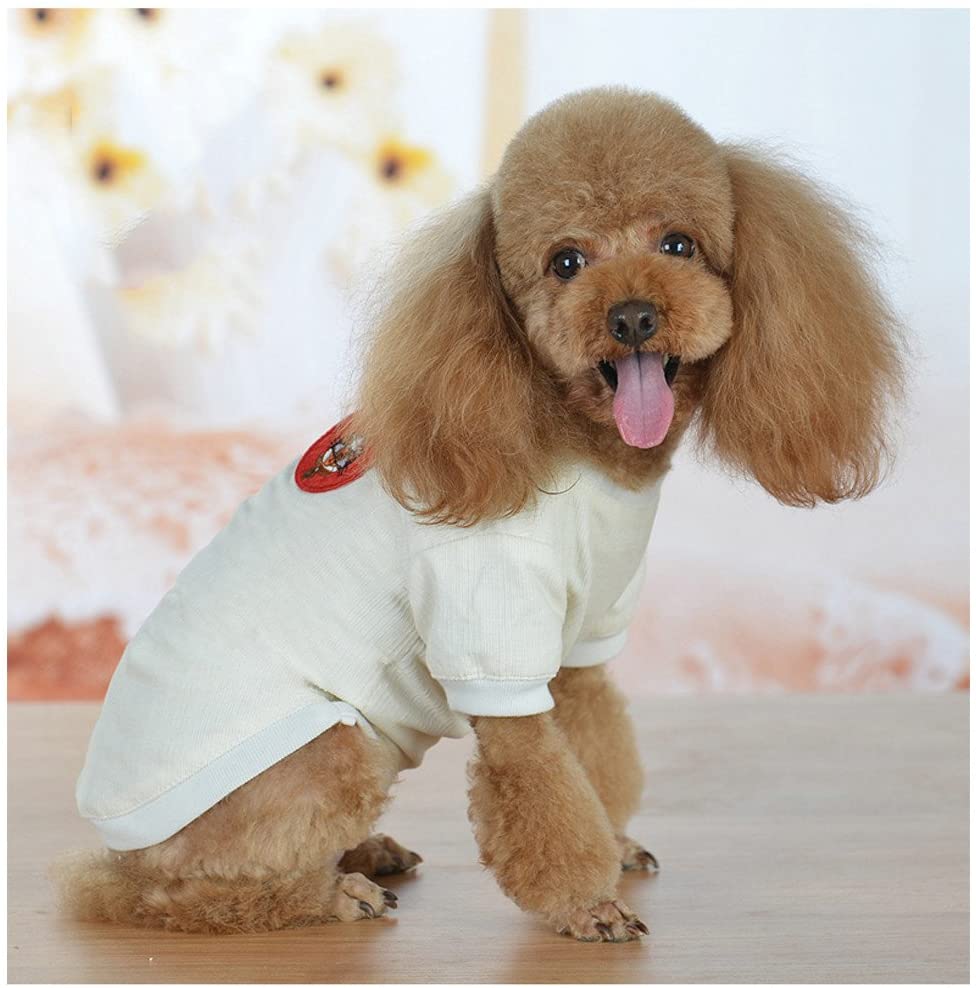  Ropa de Verano para Perros YEZIA Cmiseta Blanco Camiseta Algodón Cachorro Disfraz Estampado Perros Ropa Suave para Mascotas Camisa para Perros Lindos Ropa Moda para Perro Verano 