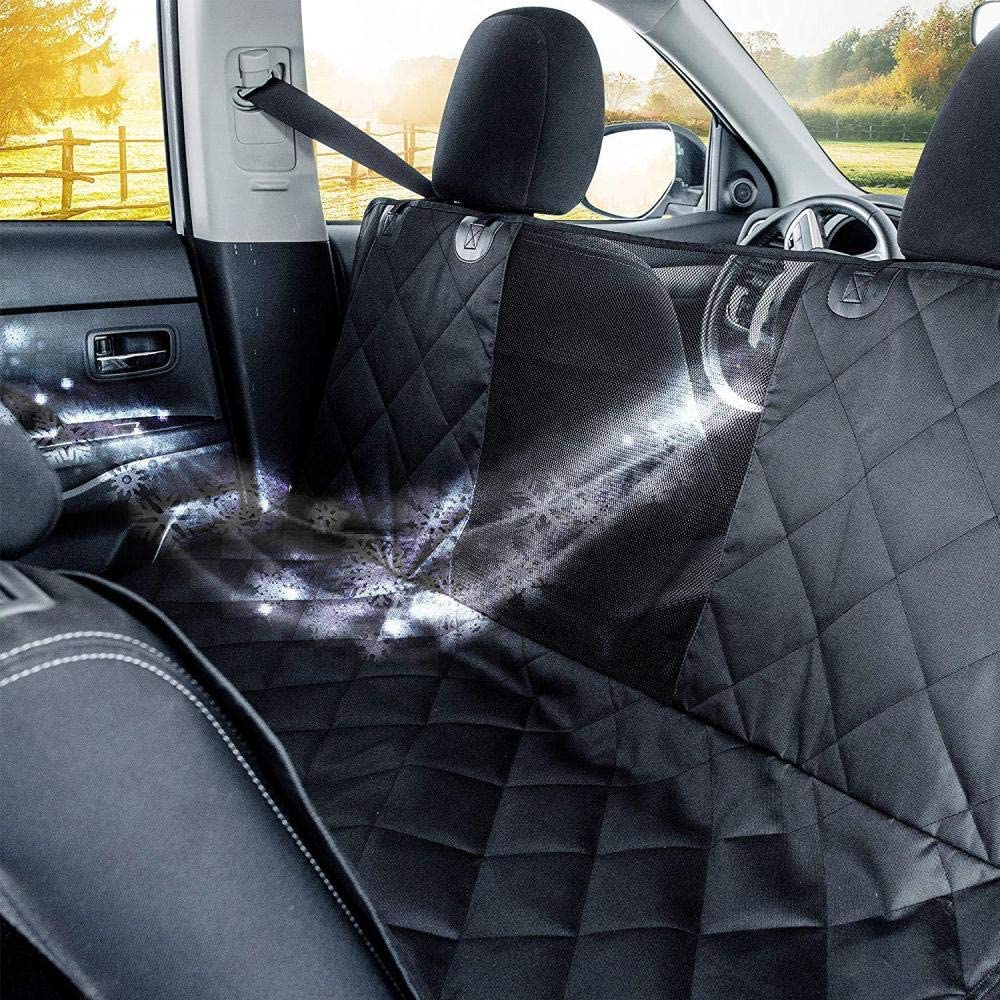  RSRA Funda de Asiento para Perros para El Asiento Trasero, Fundas Impermeables para Asientos de Automóviles con Ventana de Malla, Arañazos para Evitar Hamacas Antideslizantes para Automóviles 