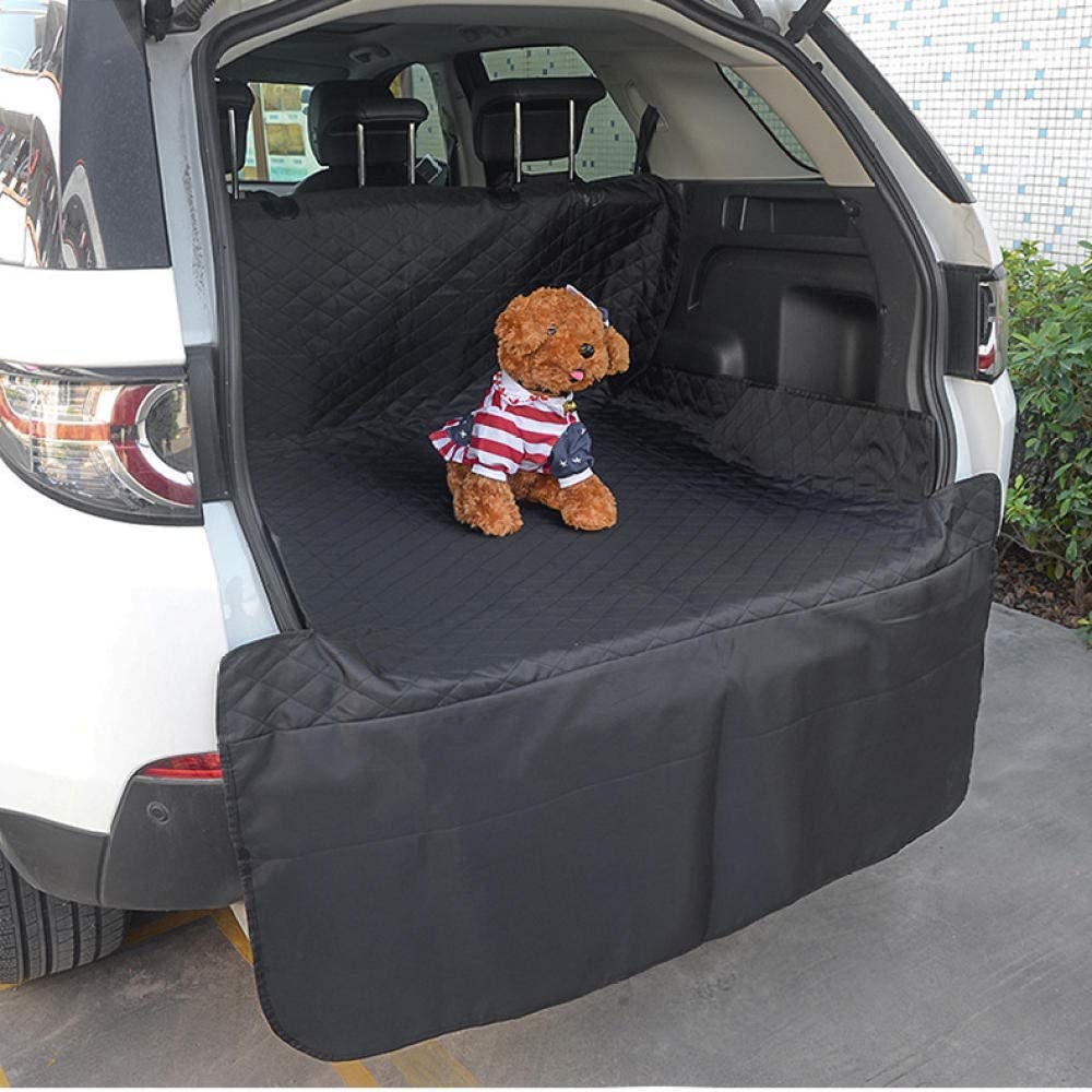  RSRA SUV Cargo Liner para Perros, Impermeable Pet Cargo Cover Funda para Asiento de Perro Mat para SUV Sedans Vans con Protector de Solapa de Parachoques Negro 42"Ancho x 77" Largo 