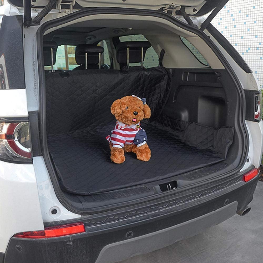  RSRA SUV Cargo Liner para Perros, Impermeable Pet Cargo Cover Funda para Asiento de Perro Mat para SUV Sedans Vans con Protector de Solapa de Parachoques Negro 42"Ancho x 77" Largo 