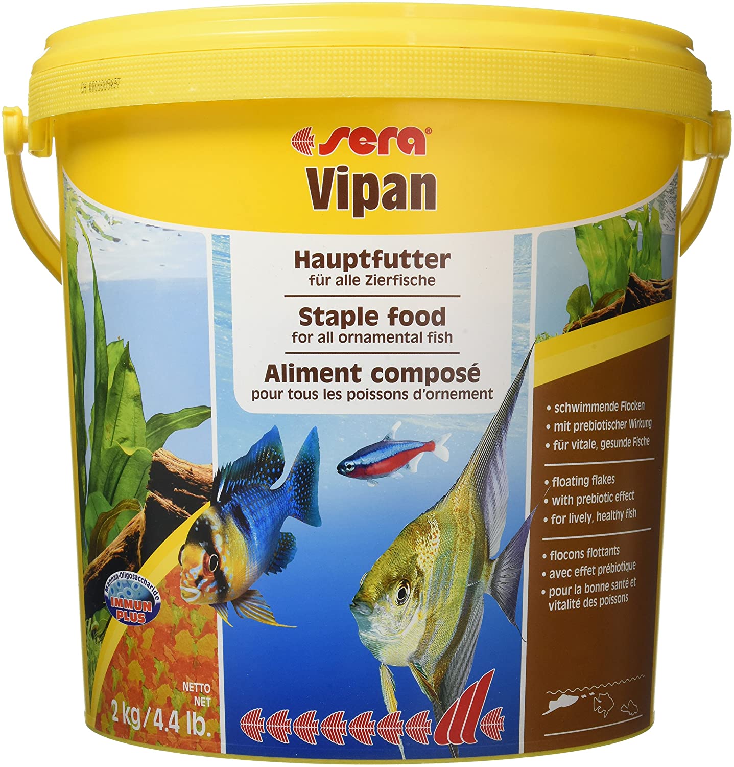  Sera Vipan - Comida en Copos Normales, pienso para Peces Mejorado con Menos Carga del Agua y Algas, el clásico alimento para Todos los Peces Ornamentales en el Acuario 