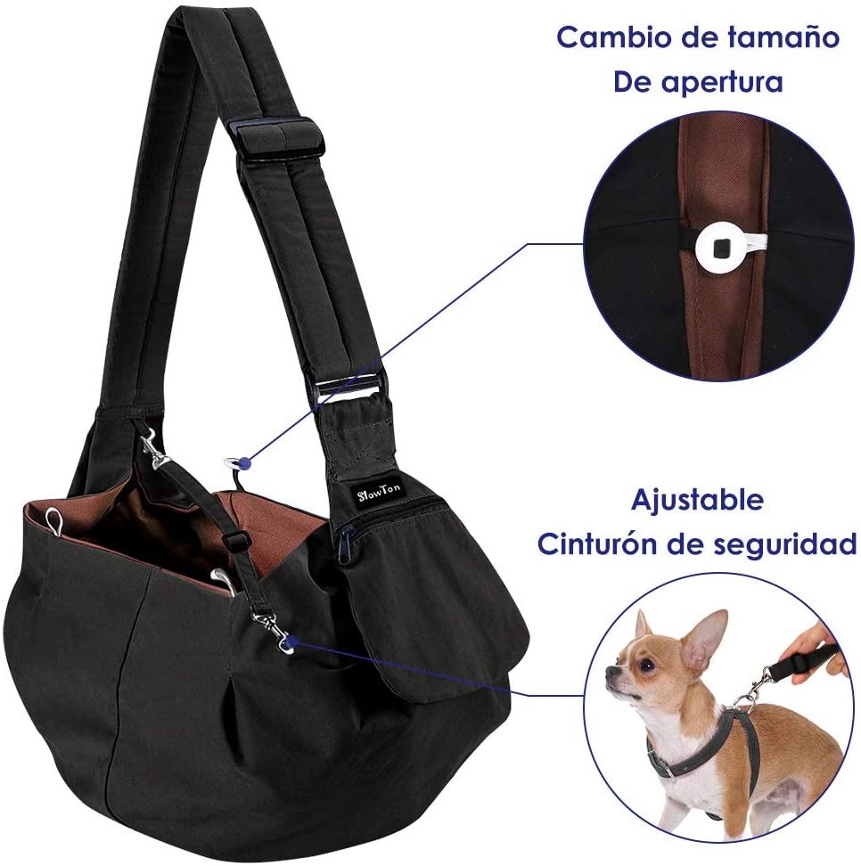  SlowTon Bandolera para Perro, Pet Carrier Dog Puppy Hand Sling para Cachorros Bandolera Correa de Hombro 