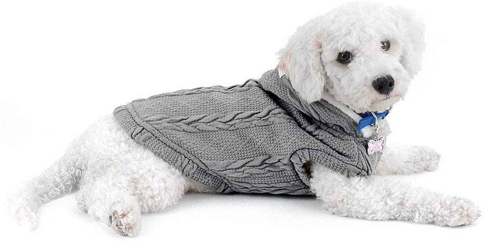  SMALLLEE_LUCKY_STORE Chaqueta de suéter para Perros Chaqueta de Clima frío Chaqueta para Perros con Capucha Chihuahua Ropa de Invierno para Perros pequeños Ropa de Abrigo Gris XL 