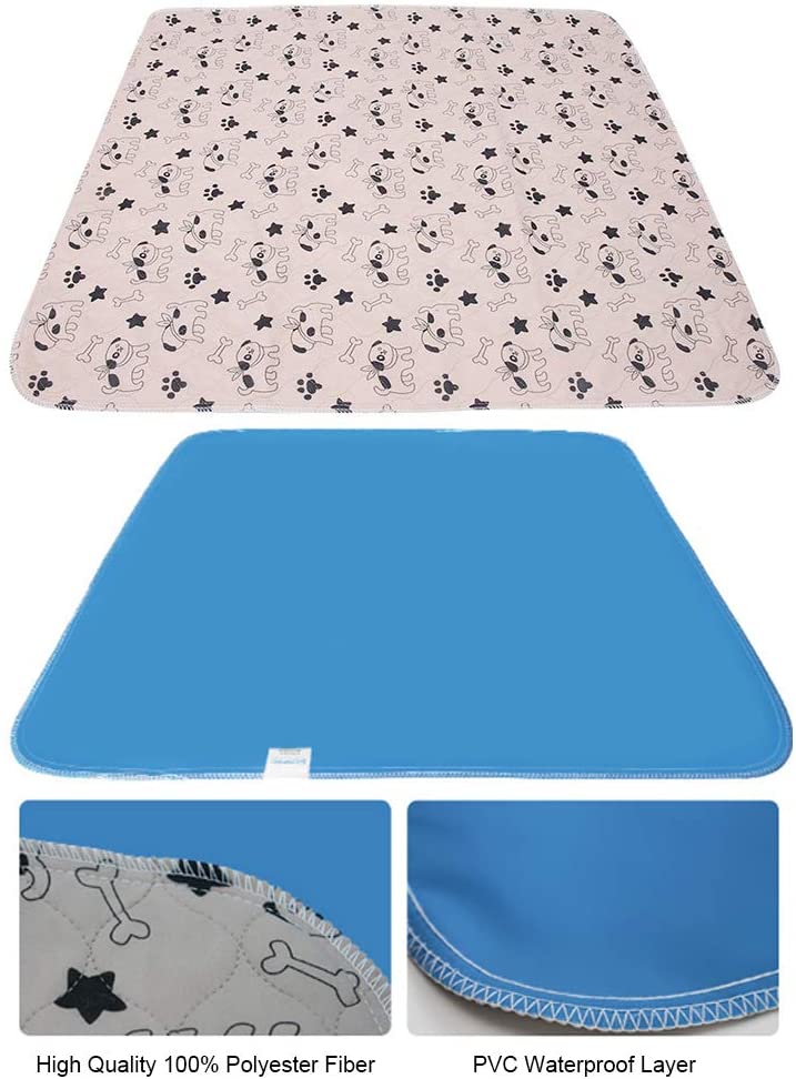  Smandy Pet Pee Pad, 3 Tamaños Reutilizable Impermeable Cachorro Perro Gato Pee Pads Cama Alfombra Lavable Absorbente Mascota Trainging Pads Orina de Perro(70×80cm) 