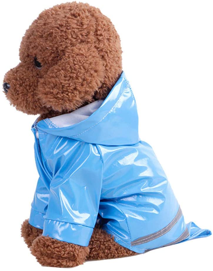  Smoro Cachorro de Lluvia para Mascotas al Aire Libre con Capucha Chaquetas Impermeables PU Impermeable Reflectante para Perros Gatos Ropa 