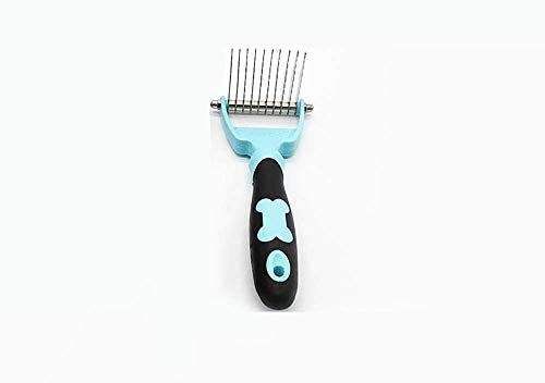  Sooiy Cepillo para Perros de Pelo Largo Undercoat Gatos Cepillo de Piel Cepillo para Pelo Corto de Pelo Corto Perros Peine Estera Azul 