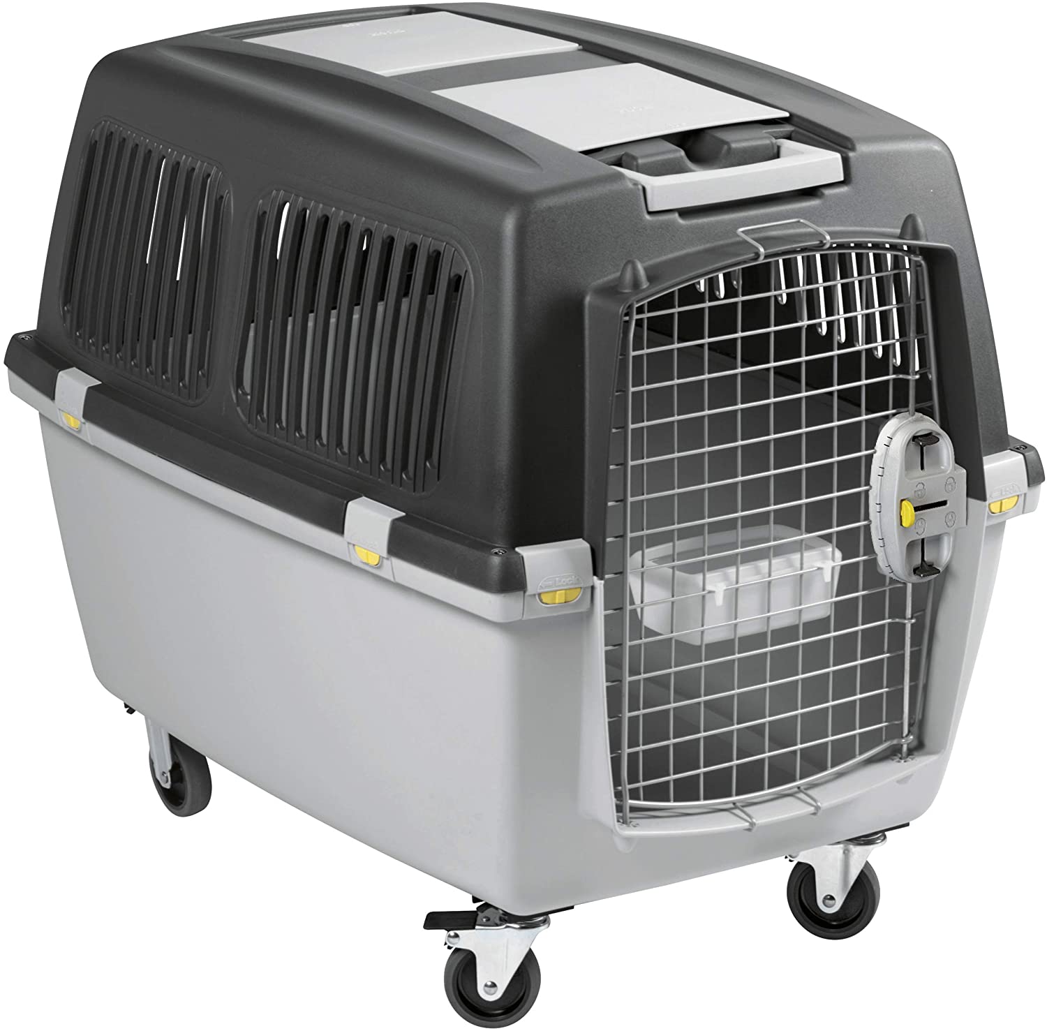  Stefanplast 97450 Gulliver 5 Iata - Transportador para Perros, Gris Oscuro/Gris Claro, 61 x 60 x 81 cm 