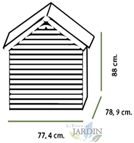  Suinga CASETA Perro Madera 77x88x79 cm. Fabricada en Madera de Abeto tratada Mediante Secado al Horno y Pintura Resistente. Protección sólida con Techo de Tela asfáltica 