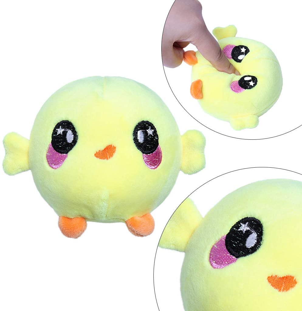  suoryisrty Peluches, Juguetes de descompresión de Felpa Pelota de Dibujos Animados Chick Ball Alivio del estrés de Rebote Lento 