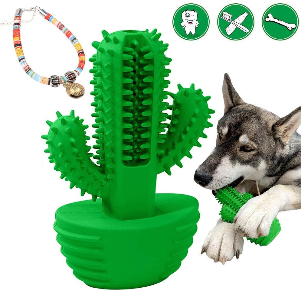  Sweetneed Cepillo de Dientes para Perro-Limpiador de Dientes de Perro- Limpieza de Dientes de Perro Juguetes para Masticar Cuidado Oral para Mascotas Regalo de Amante de los Animales （Verde Azul） 