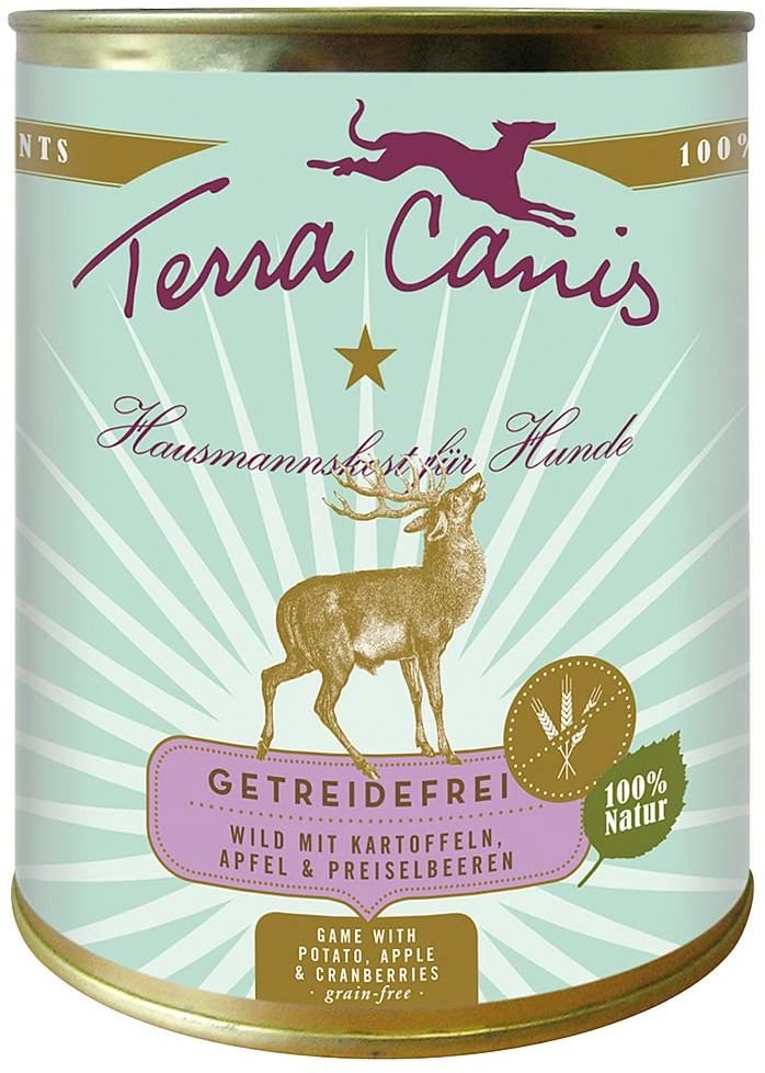  Terra Canis 180037 alimento húmedo para perros Manzana, Arándano, Juego, Patata Adulto 800 g - Alimentos húmedos para perros (Manzana, Arándano, Juego, Patata, Adulto, 800 g, Extremo de apertura fácil, Sin necesidades específicas, 9,5%) 