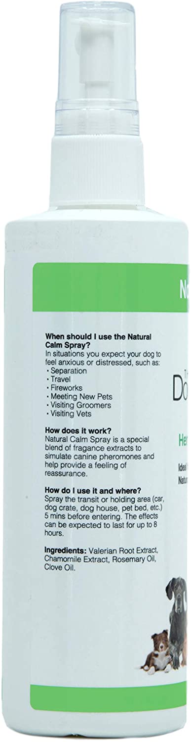  The Dog Doctors Spray calmante de Hierbas Ideal para Mascotas, solución calmante para Perros para Viajar o en Momentos de Necesidad, 240 ml 