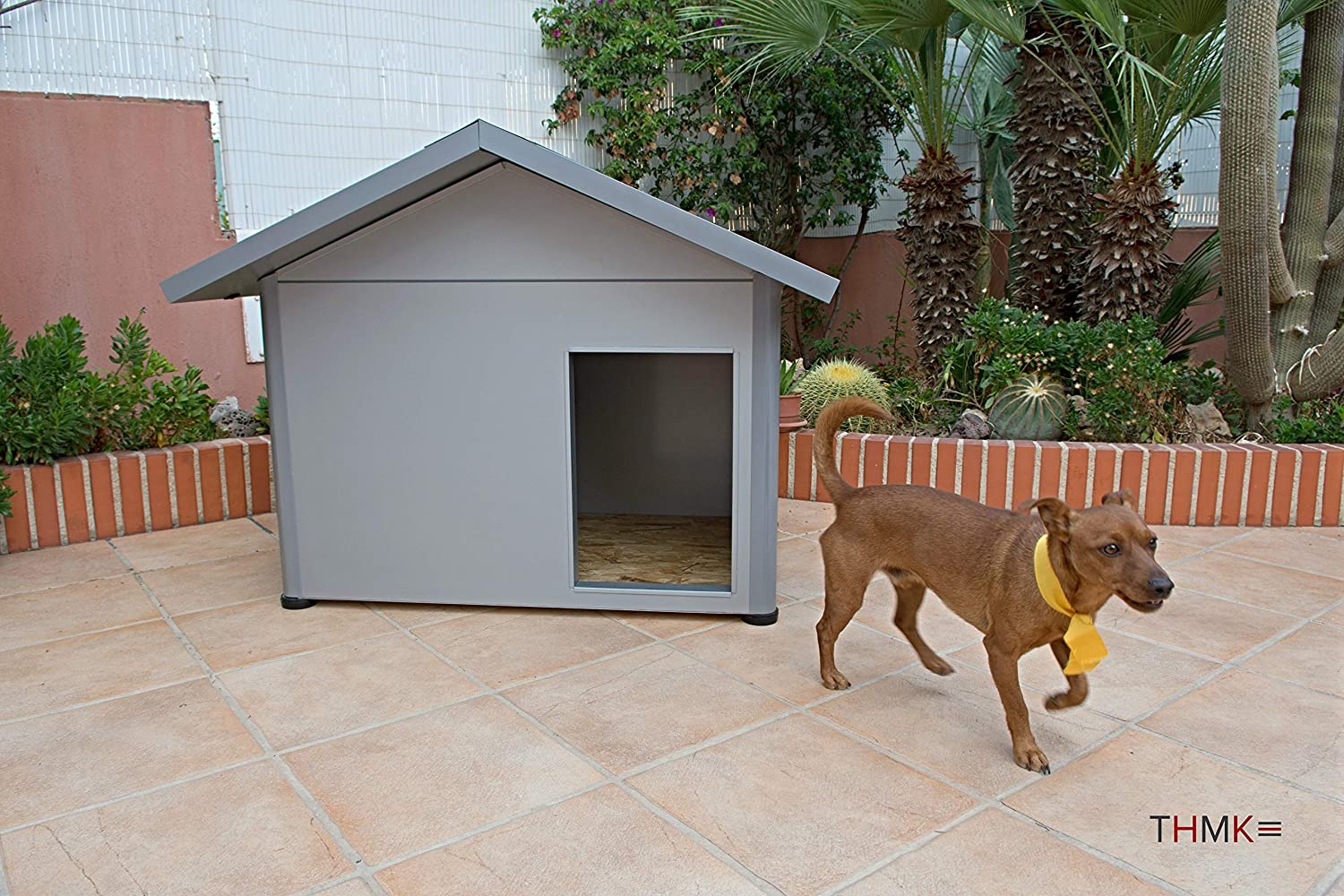  Thermoestank Caseta para Perro con Aislamiento Térmico Gris Metalizado Tamaño Grande 