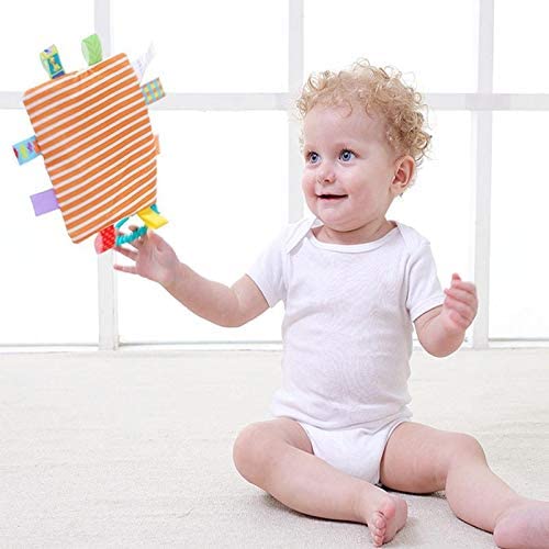  Toalla de mano con sonido para niños, juguete sensorial para bebés, niños y niñas, juguetes educativos para niños, manta de dentición, toalla de tela calmante y segura para bebés 