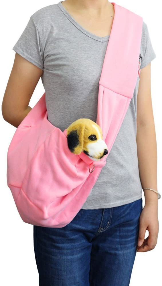  transportín Bolsa de Viaje para Mascotas Bolsa Portador de Perro Bolso de Hombro para Perros Gatos (Rosado) 