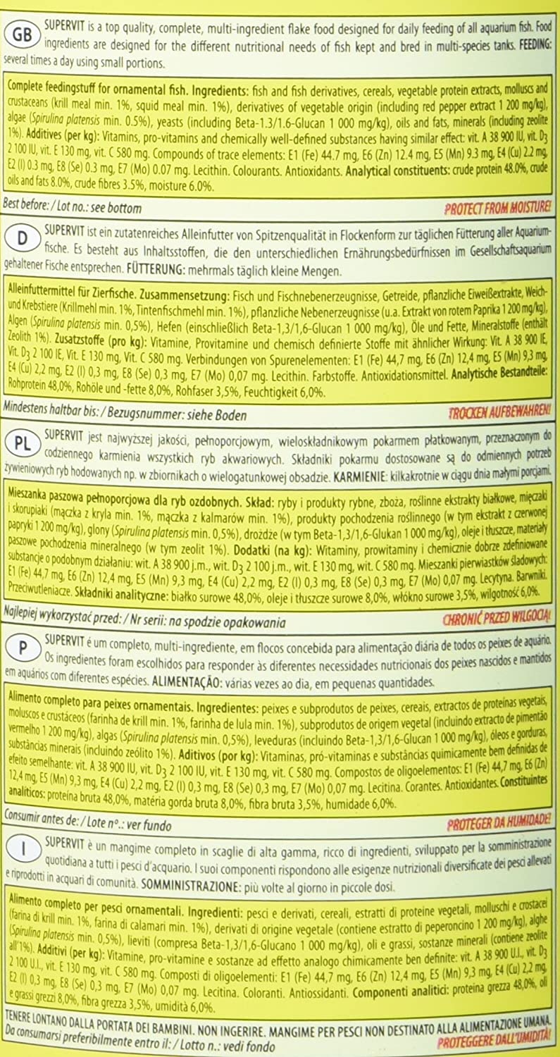  Tropical supervit Premium Principal Copo de Forro, Forro para Todos los Peces Ornamentales, 1er Pack (1 x 500 ml) 