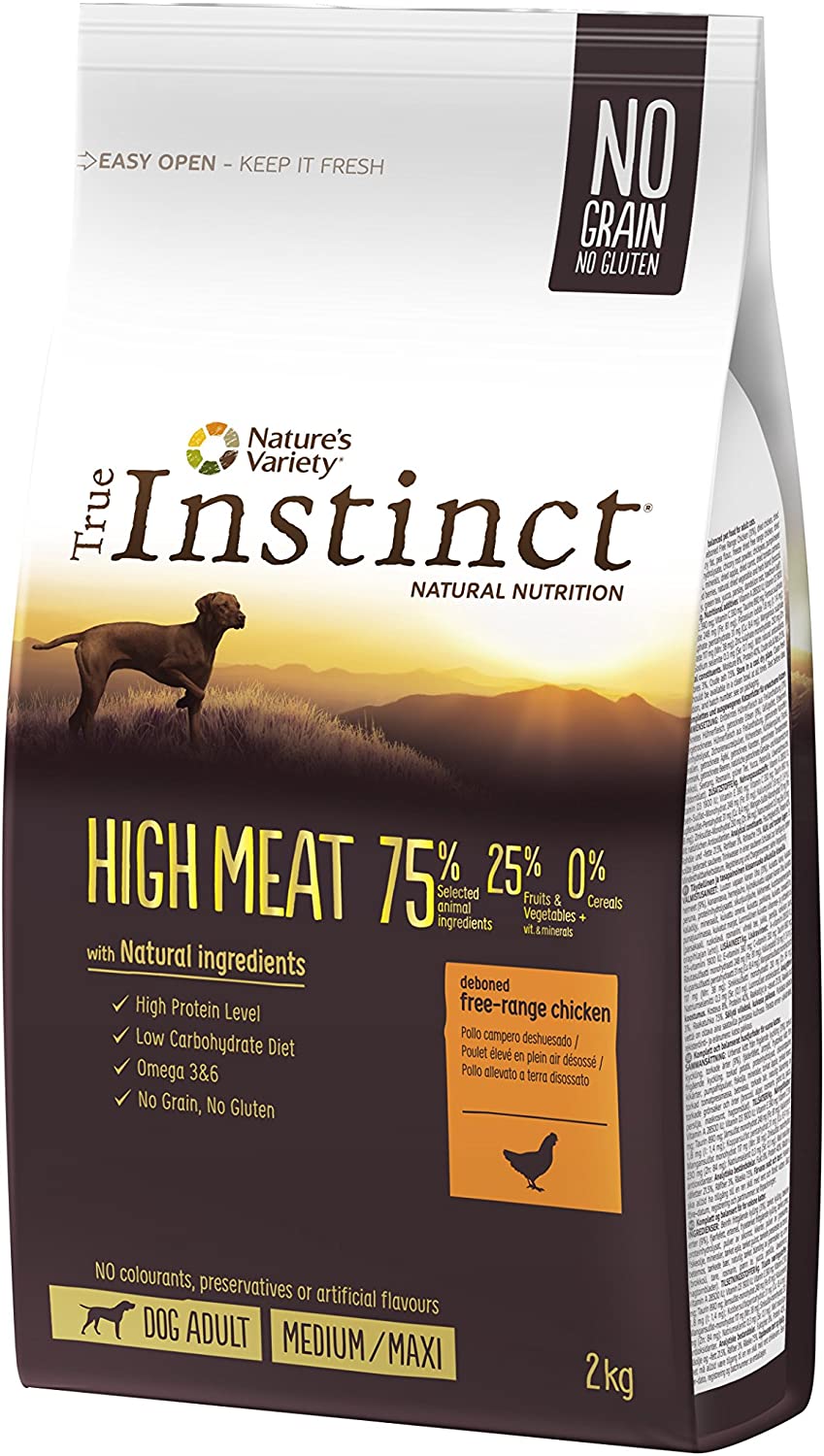  True Instinct High Meat Medium-Maxi Pienso para Perro Adulto con Pollo - 2 kg 