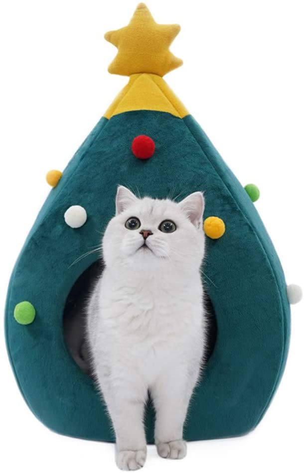  TTXLY Árbol de Navidad Gato Litter Four Seasons Universal Pet Supplies Verano Cat House Cat Cama Tapetes de Gato Perrito Fieltro Nest Cat Supplies 