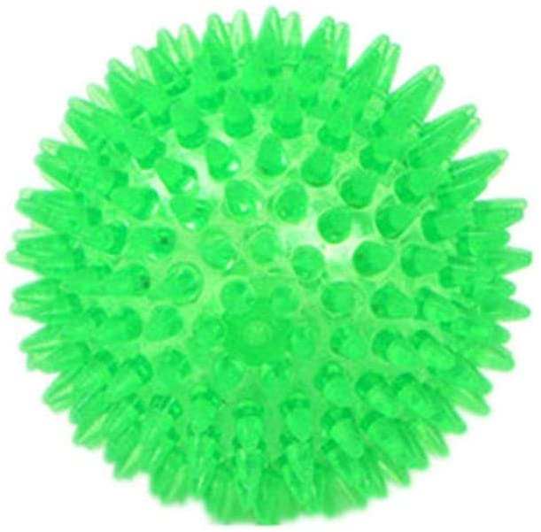  tuimao Pelota De Juguete Pet Dog Ball Toys Soft Spike Teeth Chew Toys para Perros Pinball Interative Pet Ball Toys Squeaker Bouncing Fun Pet Play Toy, Verde, S 