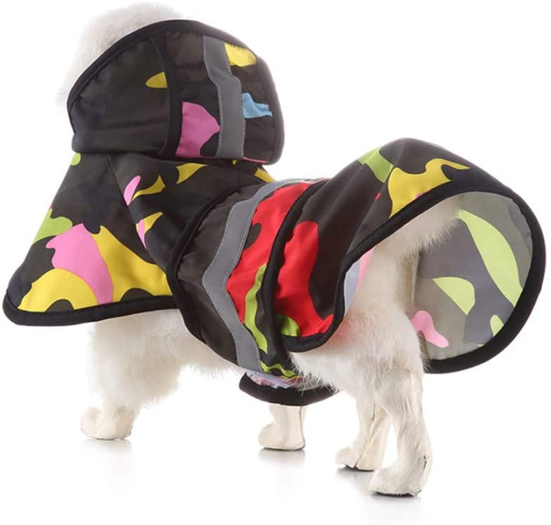  TUOTANG Chubasquero para Perros Impermeable para Mascotas Poncho de Ropa para Perros, Impermeable, Ligero, Reflectante,Multicolor,X-Small 