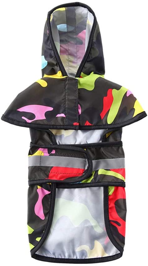  TUOTANG Chubasquero para Perros Impermeable para Mascotas Poncho de Ropa para Perros, Impermeable, Ligero, Reflectante,Multicolor,X-Small 