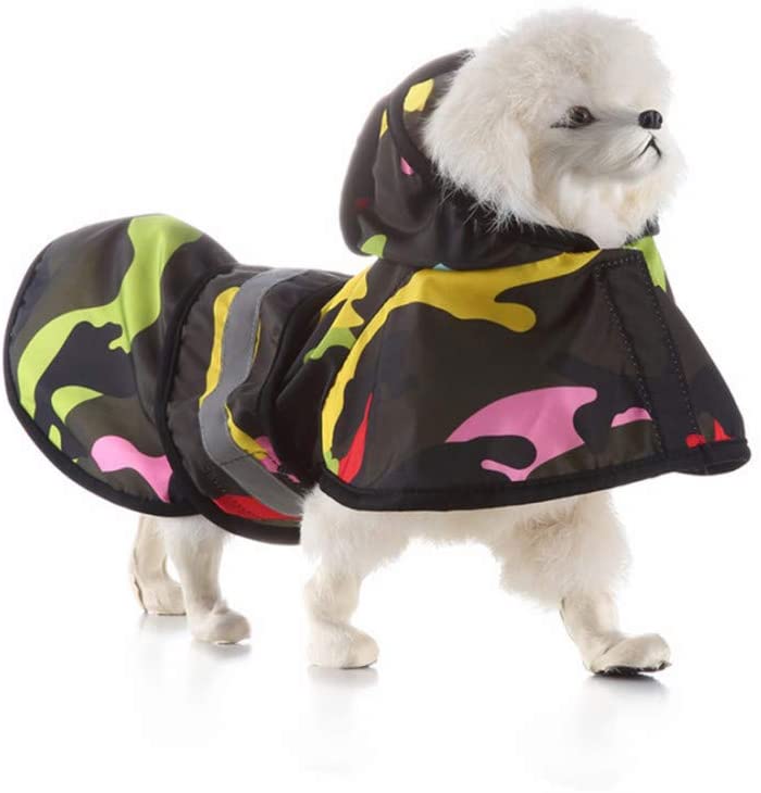  TUOTANG Chubasquero para Perros Impermeable para Mascotas Poncho de Ropa para Perros, Impermeable, Ligero, Reflectante,Multicolor,X-Small 