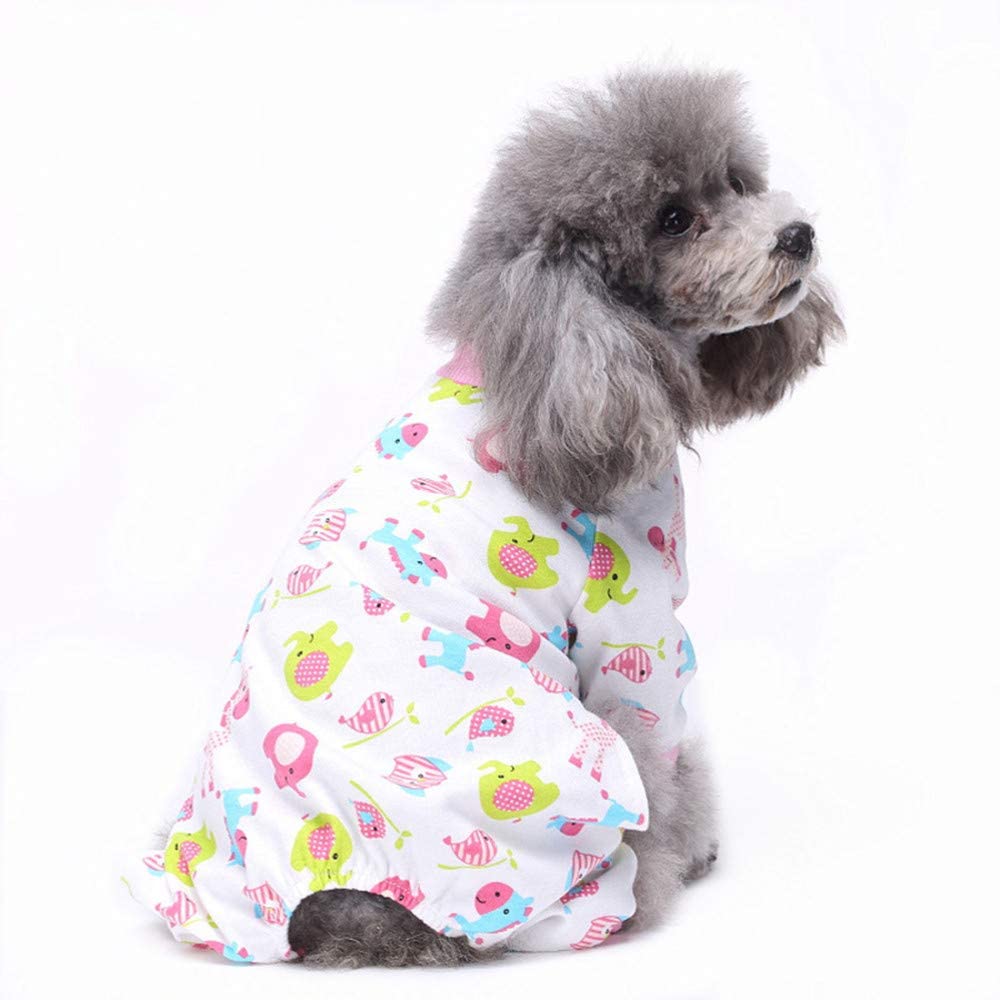  TUOTANG Ropa para Mascotas Ropa para Perros Pijama de Algodón de Cuatro Patas Ropa para Mascotas de Punto Ropa de casa Pijamas,Blanco 12,Large 