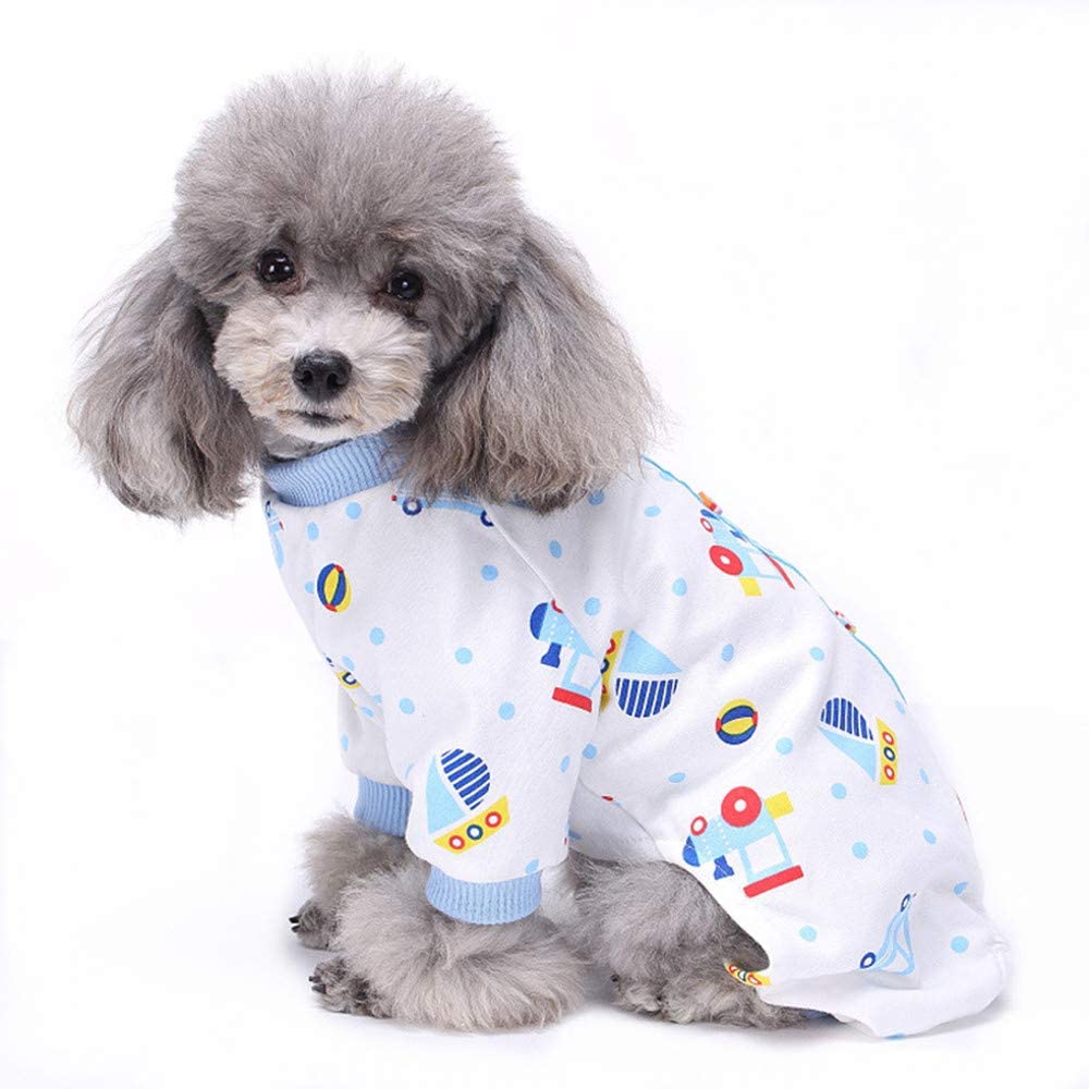  TUOTANG Ropa para Mascotas Ropa para Perros Pijama de Algodón de Cuatro Patas Ropa para Mascotas de Punto Ropa de casa Pijamas,Blanco 13,X-Large 