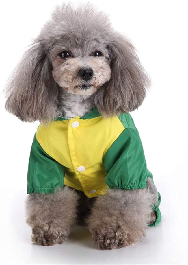  TUOTANG Suministros para Mascotas Chubasquero para Perros Impermeable para Ropa de Mascotas Poncho de Perro,Verde,XS 