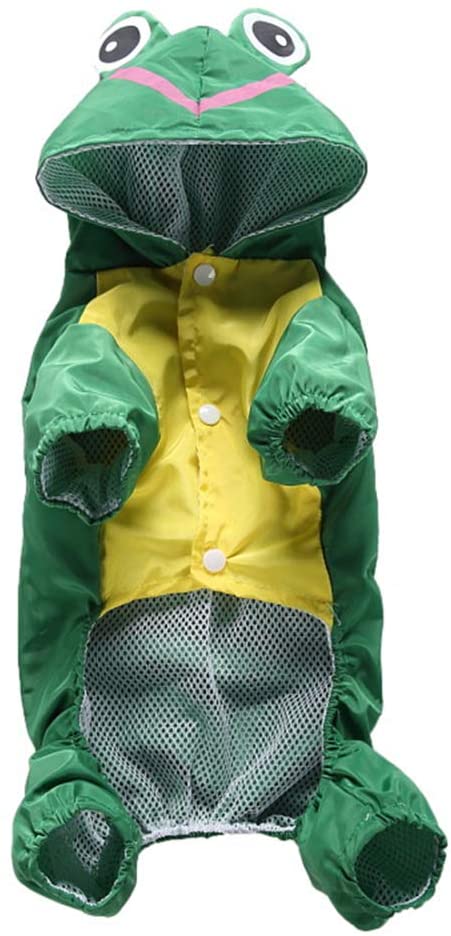  TUOTANG Suministros para Mascotas Chubasquero para Perros Impermeable para Ropa de Mascotas Poncho de Perro,Verde,XS 