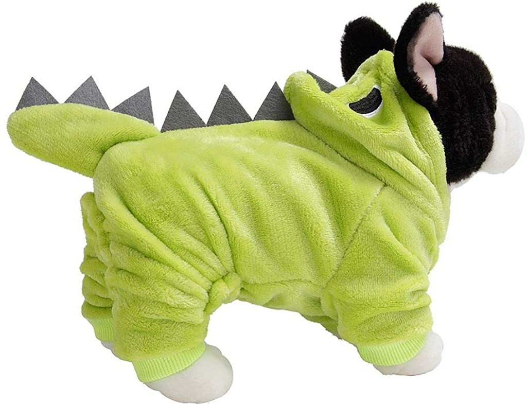  TWBB Ropa para Mascotas, Lindo Dinosaurio con Capucha Ropa para Mascota Perro Gato Manga Larga Abrigo Invierno Cálido Divertido Cachorro Disfraz para Yorkshire Terrier Chihuahua, XS-XL 