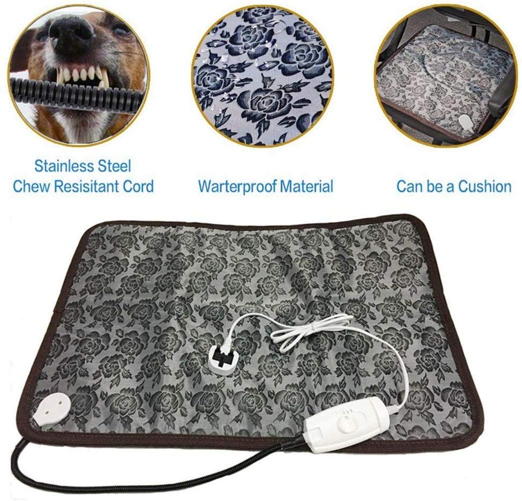  Ubei - Alfombrilla de calefacción eléctrica para Perro y Gato, Ajustable, Resistente al Agua, Cuerda de Acero antimordeduras, para Mascotas, Mantas y caseta de Mascotas Grandes (68,3" x 18,9") 