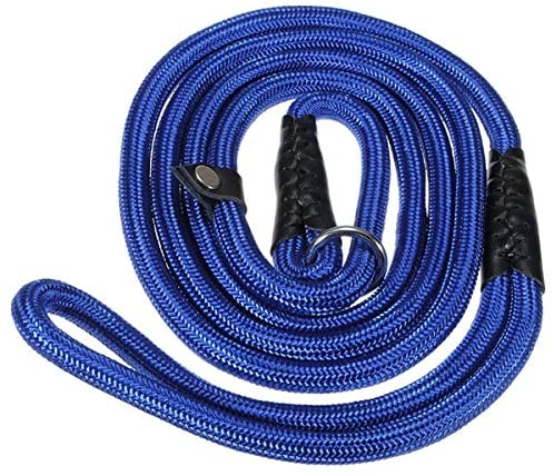  UEETEK 2 piezas para mascotas perro formación correa ajustable de Nylon plomo cuerda de tracción de lazo para perros 150cm azul 